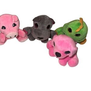 4 Surprizamals Pink Gray Green Stuffed Mini Plushie Toys Kids Small